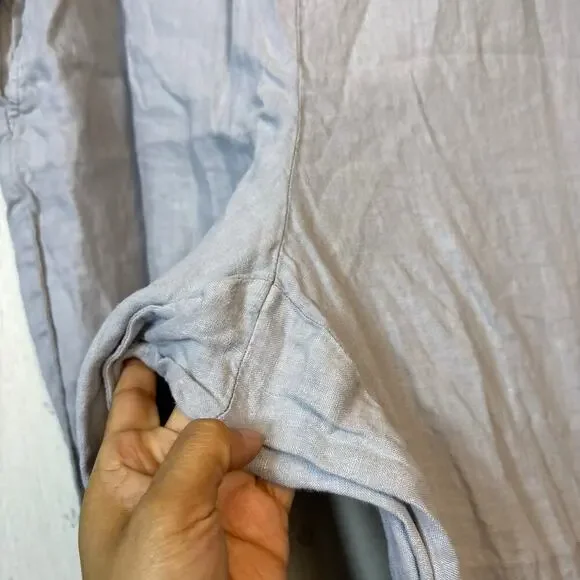 Eileen Fisher Organic Linen Wide Leg Pants Size XL Cropped Pull On Relaxed - Picture 7 of 10